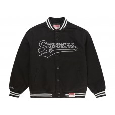 Supreme Mitchell & Ness Doughboy Twill Varsity Jacket Black