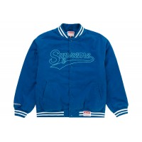 Supreme Mitchell & Ness Doughboy Twill Varsity Jacket Blue