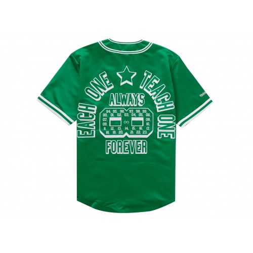 Оригинальный шмот Supreme Mitchell & Ness Satin Baseball Jersey Green