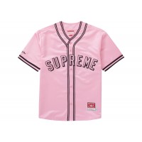 Supreme Mitchell & Ness Satin Baseball Jersey Pink