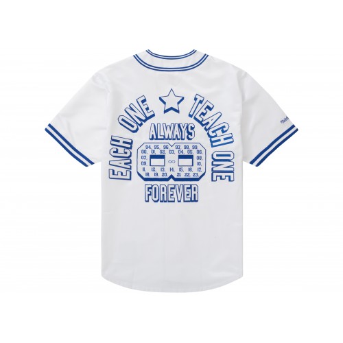 Оригинальный шмот Supreme Mitchell & Ness Satin Baseball Jersey White - 70см