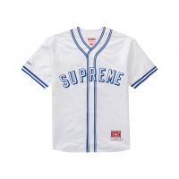Supreme Mitchell & Ness Satin Baseball Jersey White