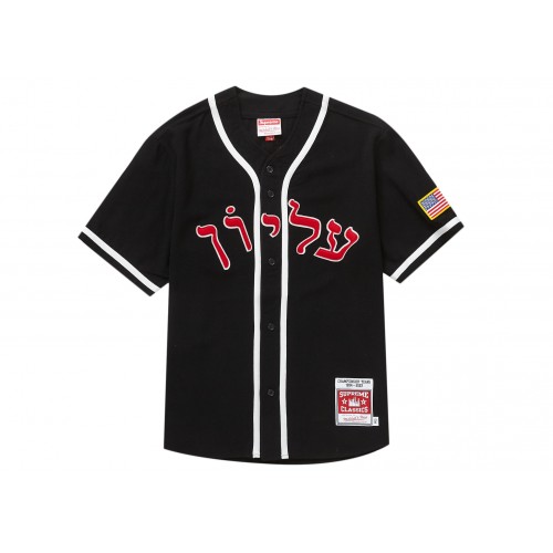 Оригинальный шмот Supreme Mitchell & Ness Wool Baseball Jersey Black