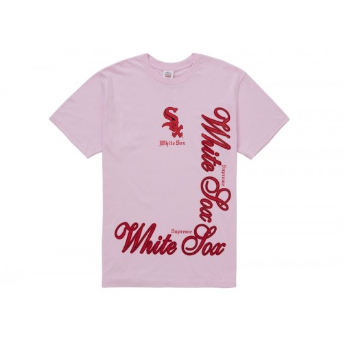 Supreme MLB Teams Sox Tee Light Pink