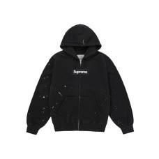 Supreme MM6 Maison Margiela Box Logo Zip Up Hooded Sweatshirt Black