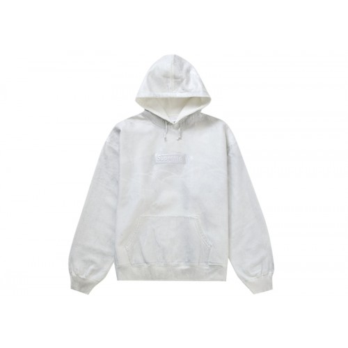 Оригинальный шмот Supreme MM6 Maison Margiela Foil Box Logo Hooded Sweatshirt White