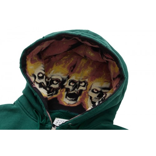 Оригинальный шмот Supreme MM6 Maison Margiela Zip Up Hooded Sweatshirt Dark Green
