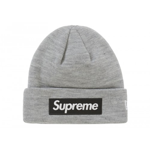 Supreme New Era Box Logo Beanie (FW22) Heather Grey