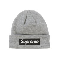 Supreme New Era Box Logo Beanie (FW22) Heather Grey