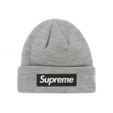 Supreme New Era Box Logo Beanie (FW22) Heather Grey