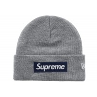 Supreme New Era Box Logo Beanie (FW25) Heather Grey