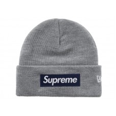 Supreme New Era Box Logo Beanie (FW25) Heather Grey