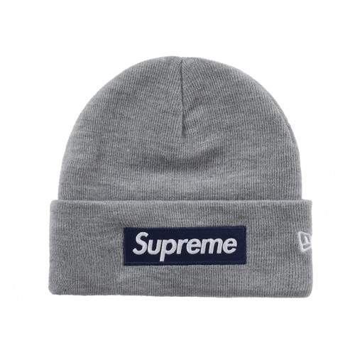 Supreme New Era Box Logo Beanie (FW25) Heather Grey