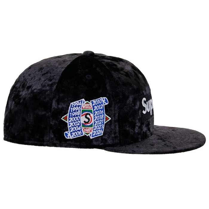 Кепка Supreme New Era Crushed Velvet Box Logo 59Fifty Fitted Hat Black Кепка Supreme New Era Crushed Velvet Box Logo 59Fifty Fitted Hat Black