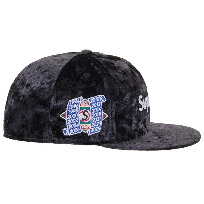 Кепка Supreme New Era Crushed Velvet Box Logo 59Fifty Fitted Hat Dark Navy Кепка Supreme New Era Crushed Velvet Box Logo 59Fifty Fitted Hat Dark Navy