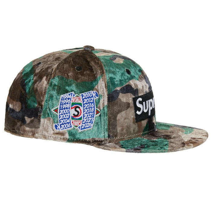Кепка Supreme New Era Crushed Velvet Box Logo 59Fifty Fitted Hat Woodland Camo Кепка Supreme New Era Crushed Velvet Box Logo 59Fifty Fitted Hat Woodland Camo