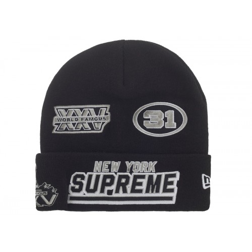 Supreme New Era Football Beanie Black