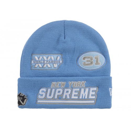 Supreme New Era Football Beanie Light Blue