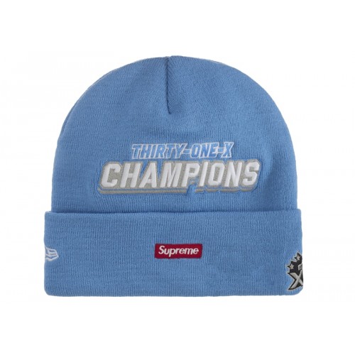 Supreme New Era Football Beanie Light Blue