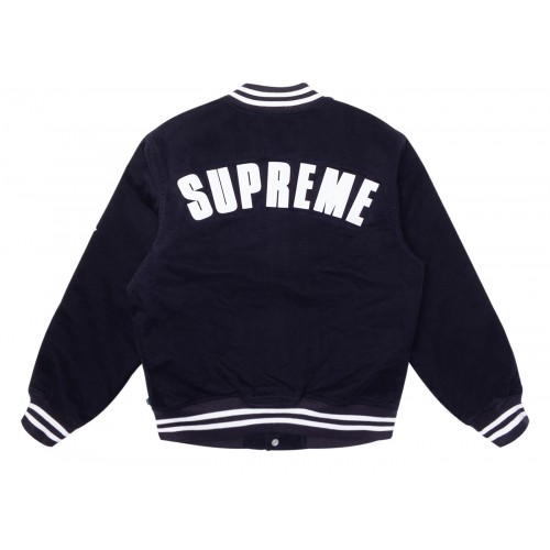 Оригинальный шмот Supreme New Era MLB Varsity Jacket Navy - 70см