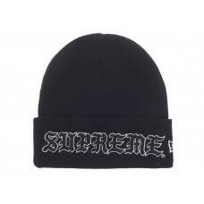 Supreme New Era Old English Beanie Black