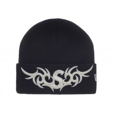 Supreme New Era Tribal S Logo Beanie Black