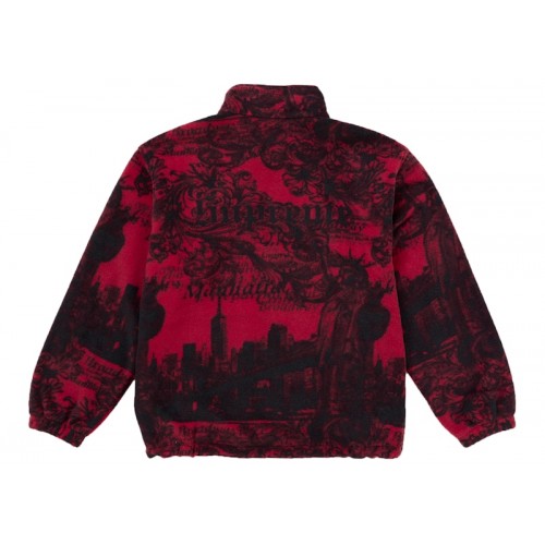 Supreme New York Fleece Jacket Red