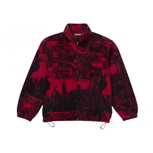 Supreme New York Fleece Jacket Red