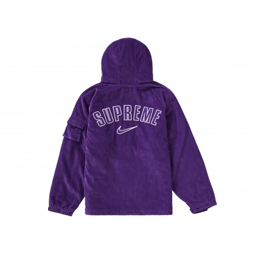 Оригинальный шмот Supreme Nike Arc Corduroy Hooded Jacket Purple - 70см
