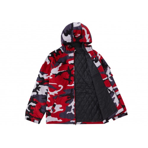 Оригинальный шмот Supreme Nike Arc Corduroy Hooded Jacket Red Camo - 70см
