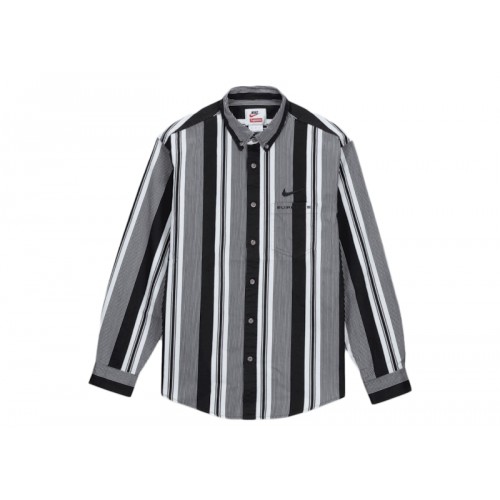 Supreme Nike Cotton Twill Shirt Black Stripe