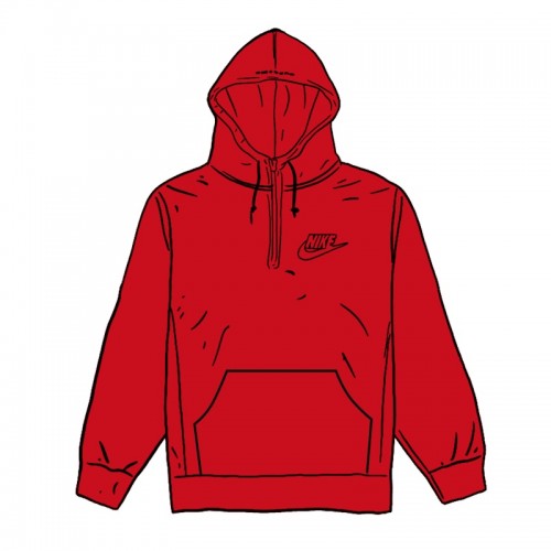 Supreme Nike Half Zip Hooded Sweatshirt Red