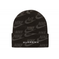 Supreme Nike Jacquard Logos Beanie Black