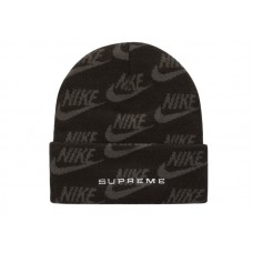 Supreme Nike Jacquard Logos Beanie Black