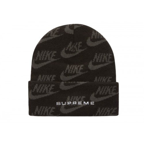 Supreme Nike Jacquard Logos Beanie Black
