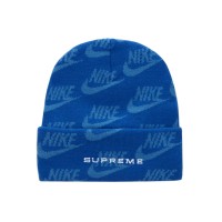 Supreme Nike Jacquard Logos Beanie Blue
