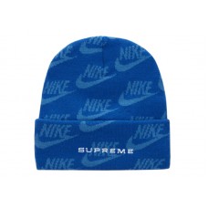 Supreme Nike Jacquard Logos Beanie Blue