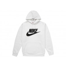 Supreme Nike Leather Applique Hooded Sweatshirt White
