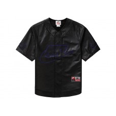 Supreme Nike Leather Baseball Jersey Black