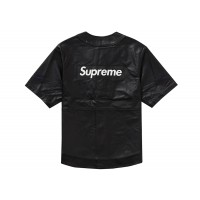 Supreme Nike Leather Baseball Jersey Black