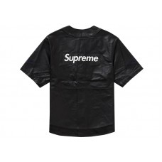 Supreme Nike Leather Baseball Jersey Black