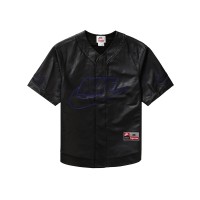 Supreme Nike Leather Baseball Jersey Black