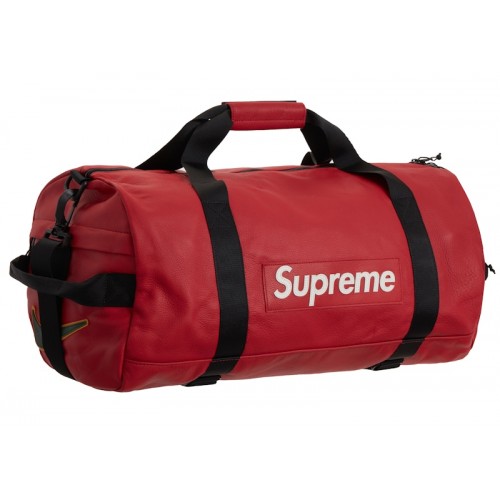 Supreme Nike Leather Duffle Bag Red