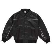 Supreme Nike Leather Varsity Jacket Black