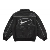 Supreme Nike Leather Varsity Jacket Black