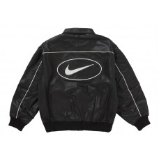 Supreme Nike Leather Varsity Jacket Black