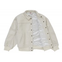 Supreme Nike Leather Varsity Jacket White