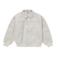 Supreme Nike Leather Varsity Jacket White