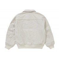 Supreme Nike Leather Varsity Jacket White