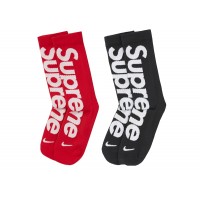 Supreme Nike Lightweight Crew Socks Set Red/Black